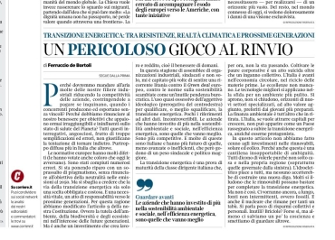NIENTE ERRORI NEL GREEN DEAL CHE GIUSTIFICHINO RITARDI E OMISSIONI: risposta a Ferruccio De Bortoli, Corriere 5 luglio 2026